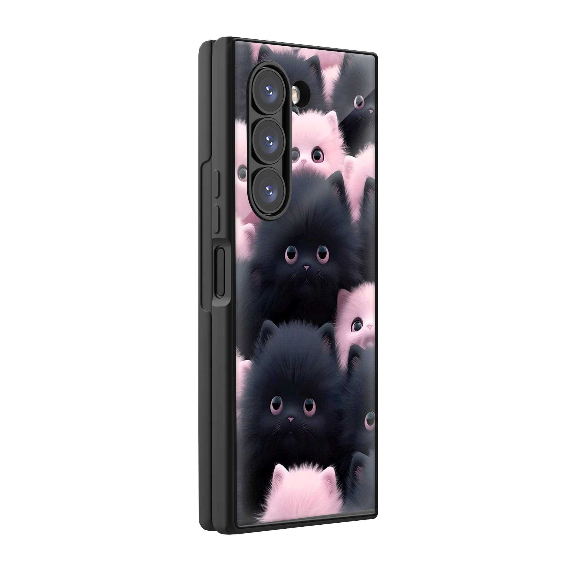Fuzzy Fluffballs Samsung Z Fold Glass Case