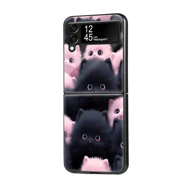 Fuzzy Fluffballs Samsung Z Flip Glass Case