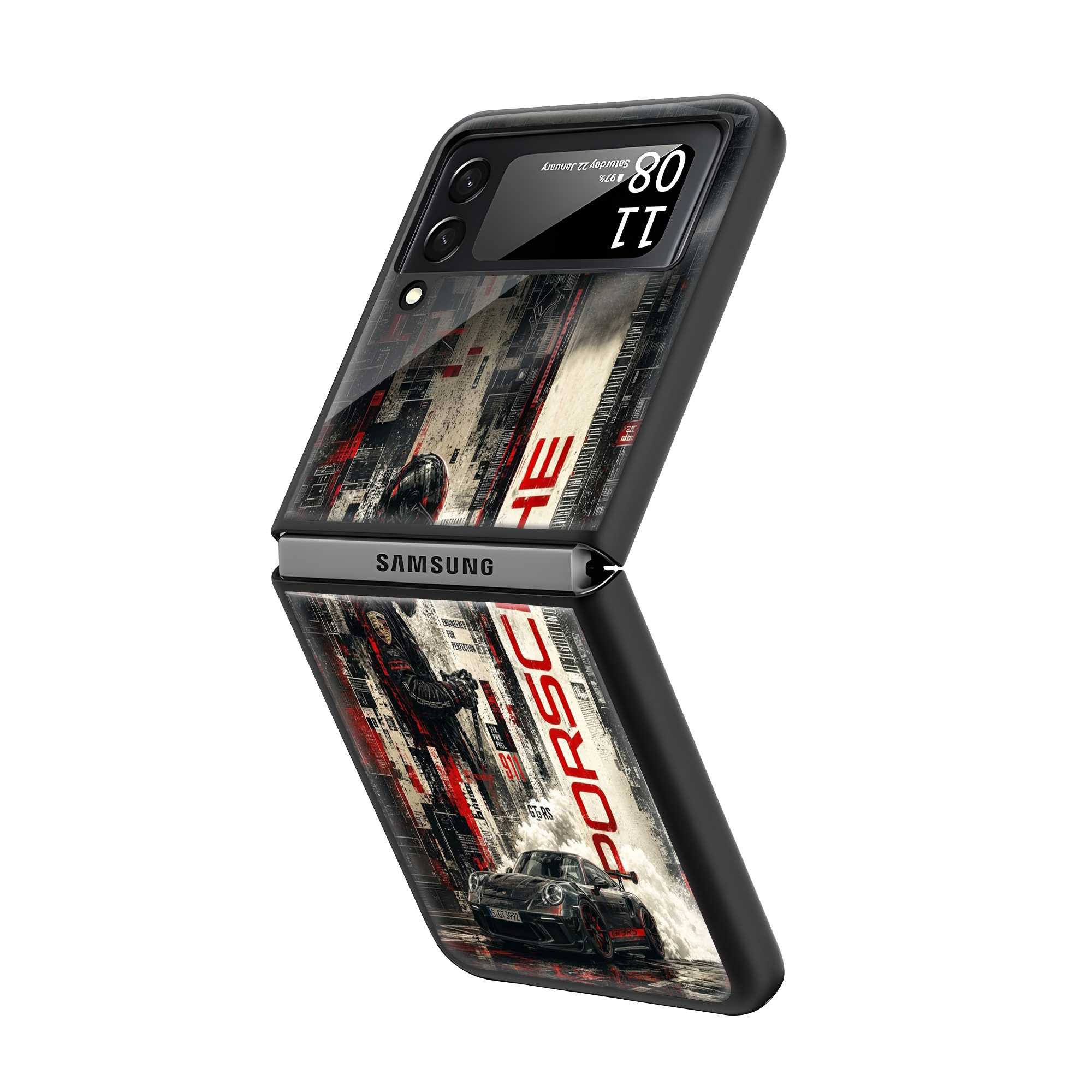 GT3 RS Noir Samsung Z Flip Glass Case