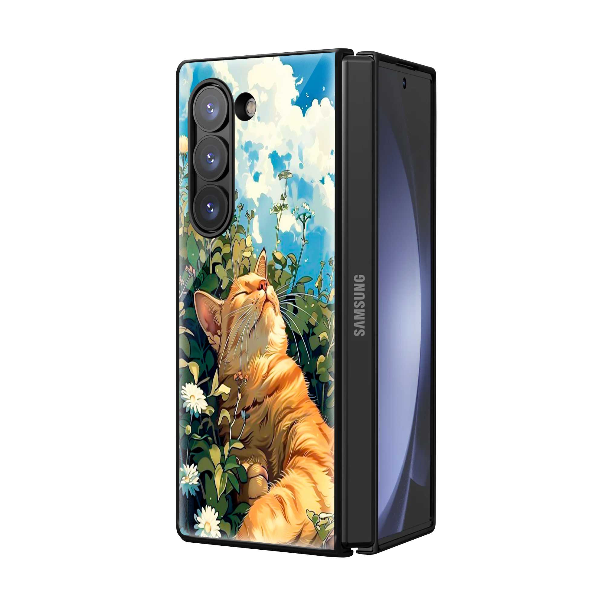 Garfield Sleeping Samsung Z Fold Glass Case