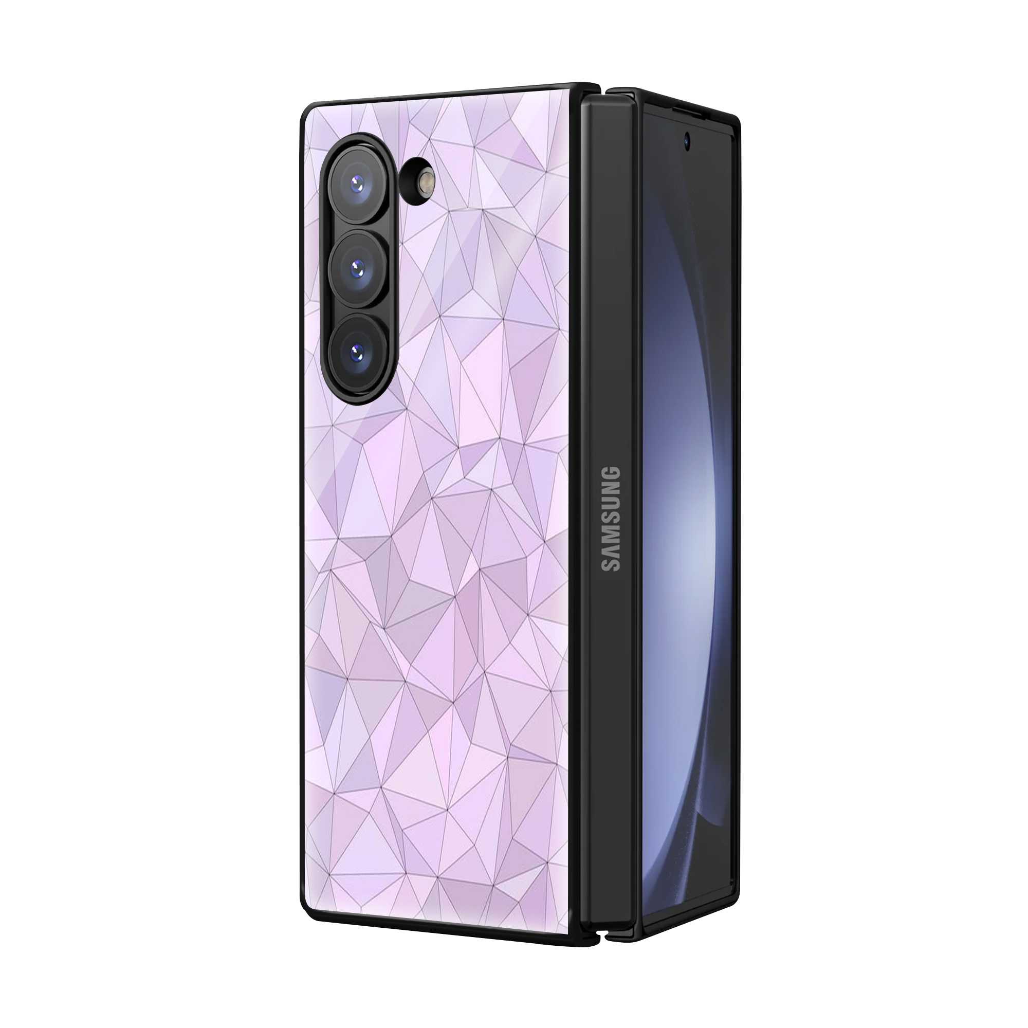 Geometric Glow Samsung Z Fold Glass Case
