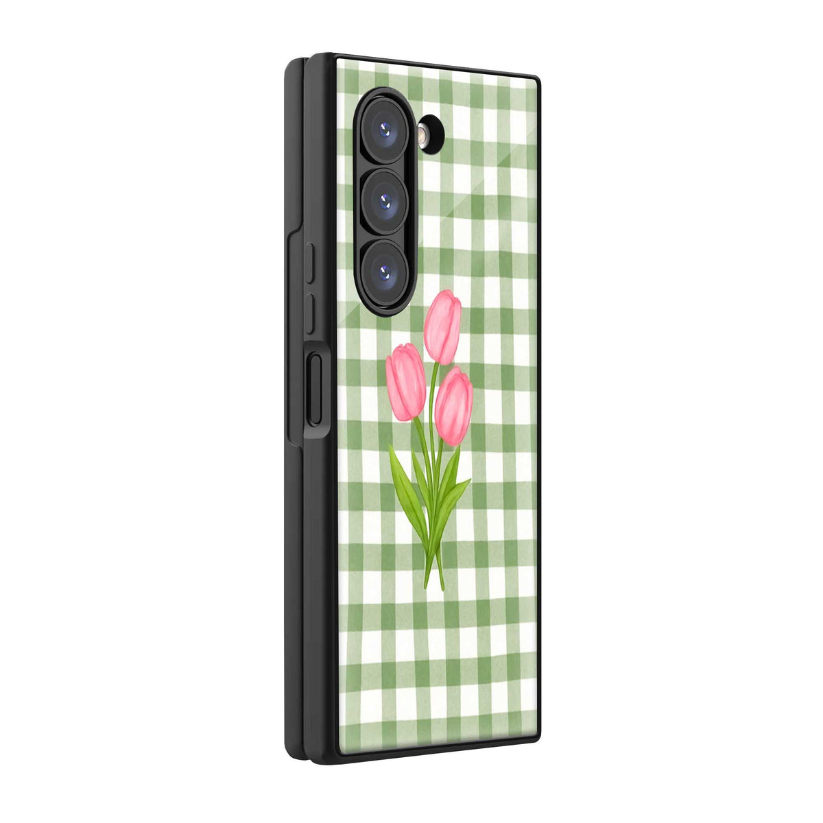 Gingham Bloom Samsung Z Fold Glass Case