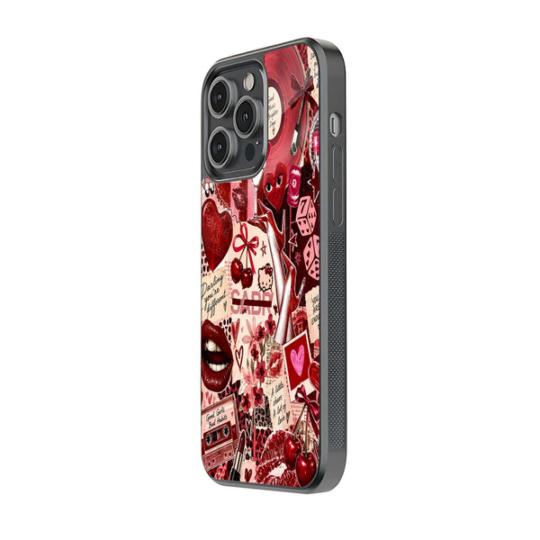 Crimson Rhythm Glass Case