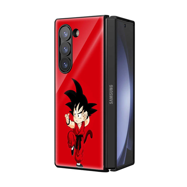 Goku Red Edition Samsung Z Fold Glass Case