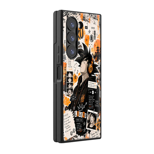 Goku Saiyan Beats Samsung Z Fold Glass Case