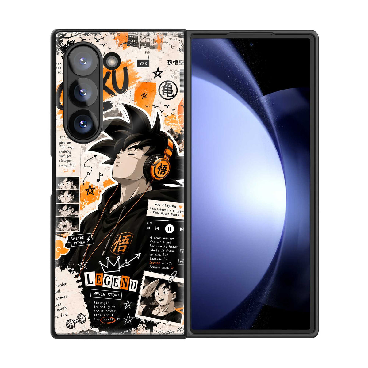 Goku Saiyan Beats Samsung Z Fold Glass Case