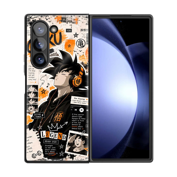 Goku Saiyan Beats Samsung Z Fold Glass Case