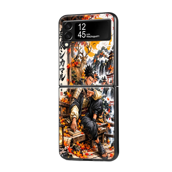 Golden Moon Samurai Samsung Z Flip Glass Case