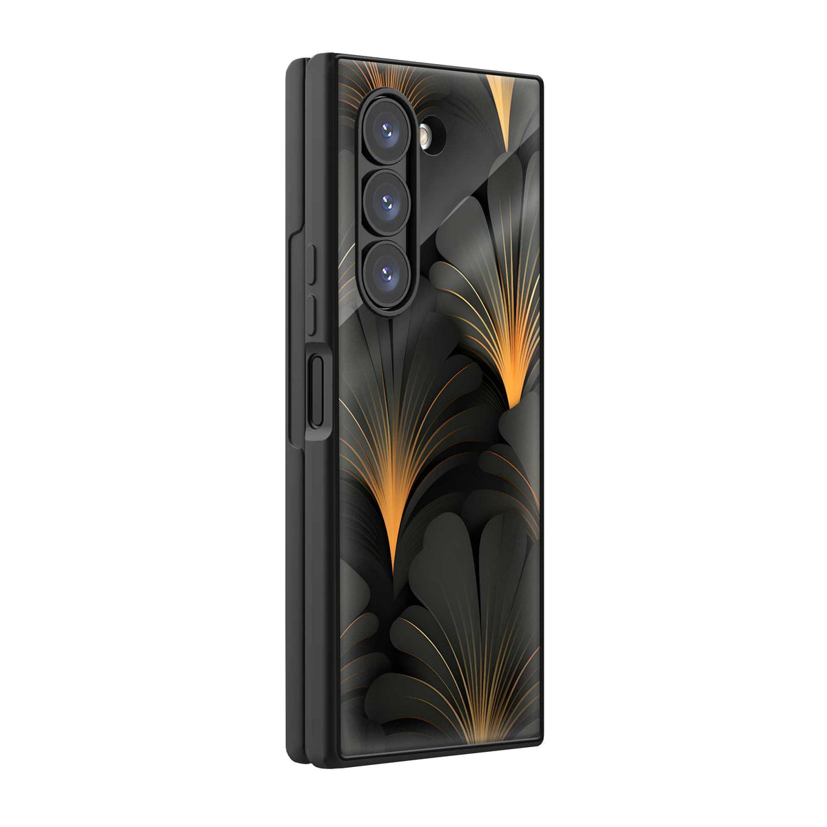 Golden Flame Samsung Z Fold Glass Case