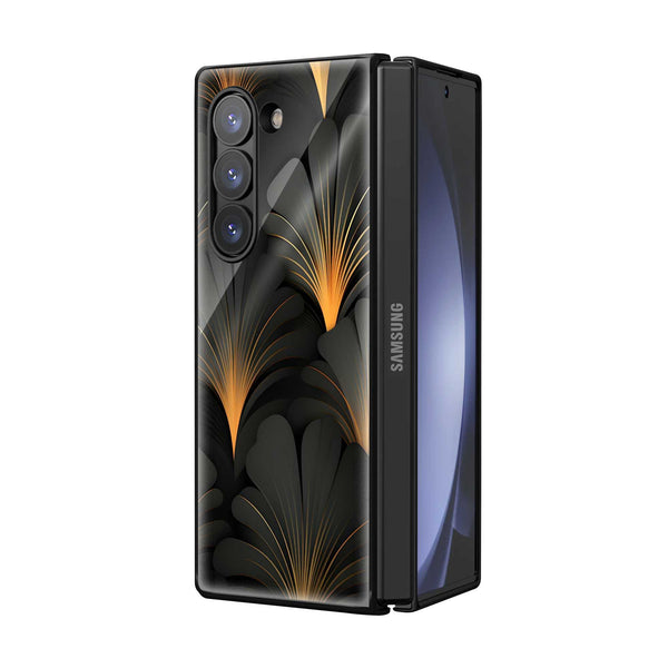 Golden Flame Samsung Z Fold Glass Case
