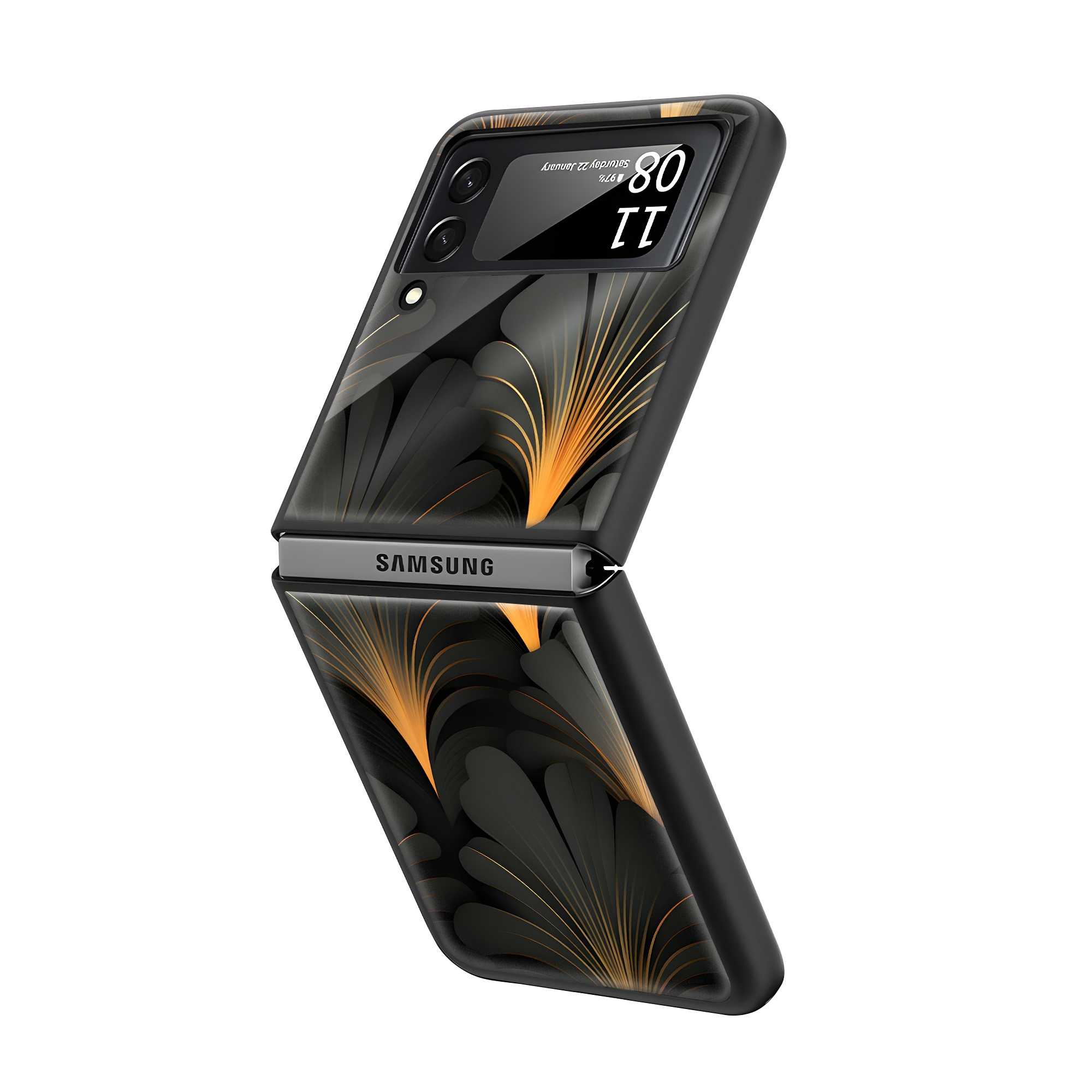 Golden Flame Samsung Z Flip Glass Case Secondary image