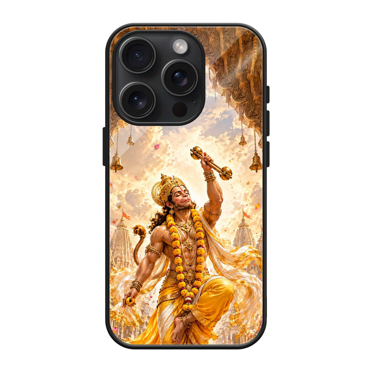 Golden Hanuman Bhakti Glass Case Main image