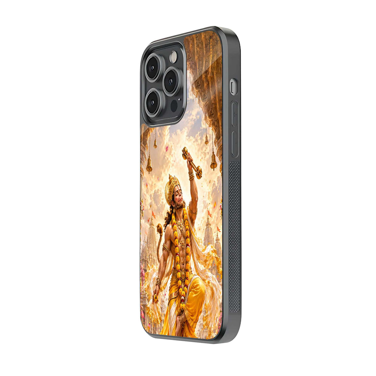 Golden Hanuman Bhakti Glass Case