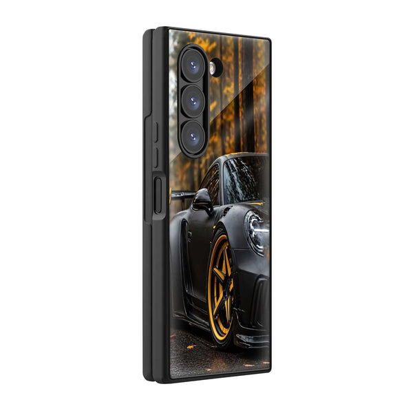 Golden Hour Porsche Samsung Z Fold Glass Case