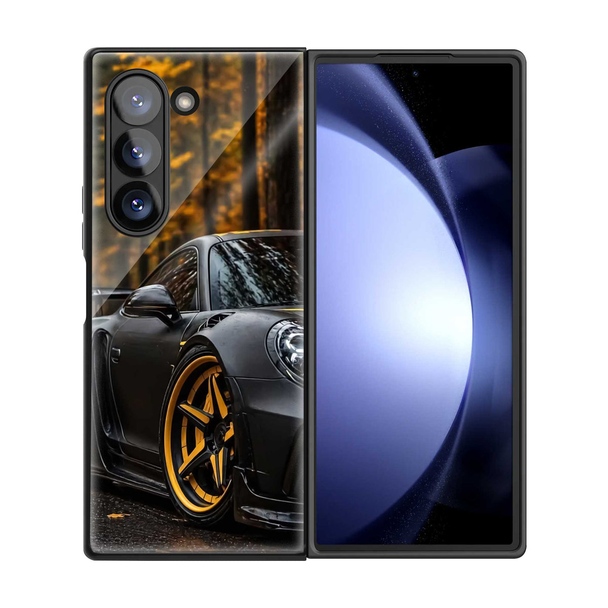Golden Hour Porsche Samsung Z Fold Glass Case