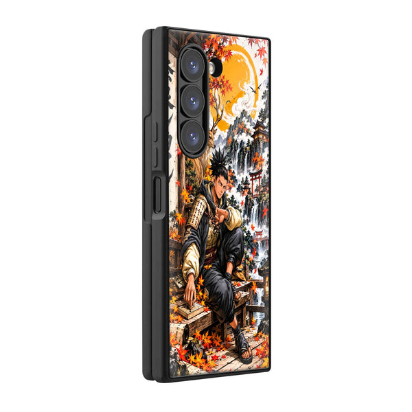 Golden Moon Samurai Samsung Z Fold Glass Case