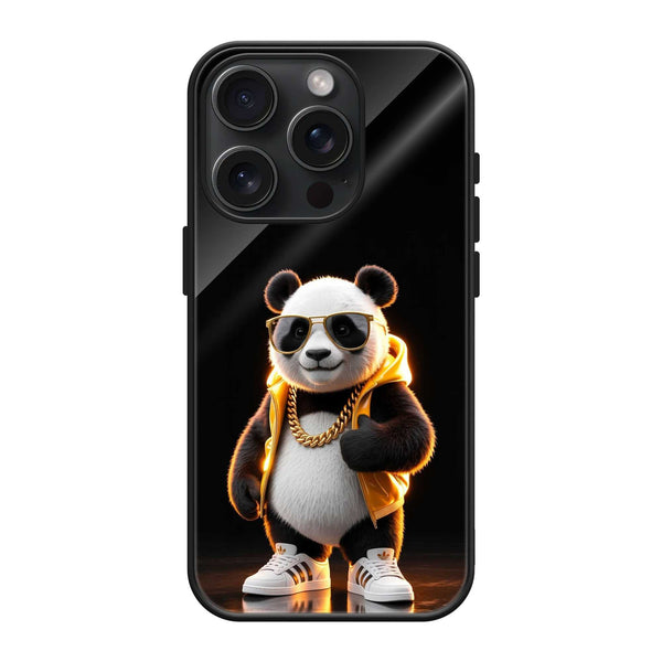 Golden Panda Glass Case