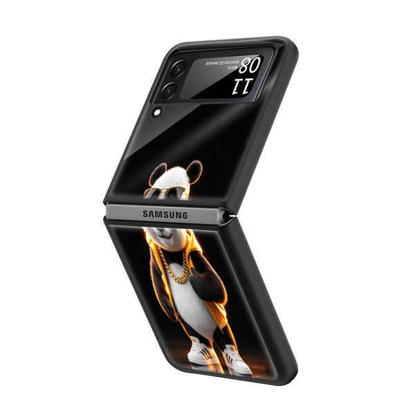Golden Panda Samsung Z Flip Glass Case