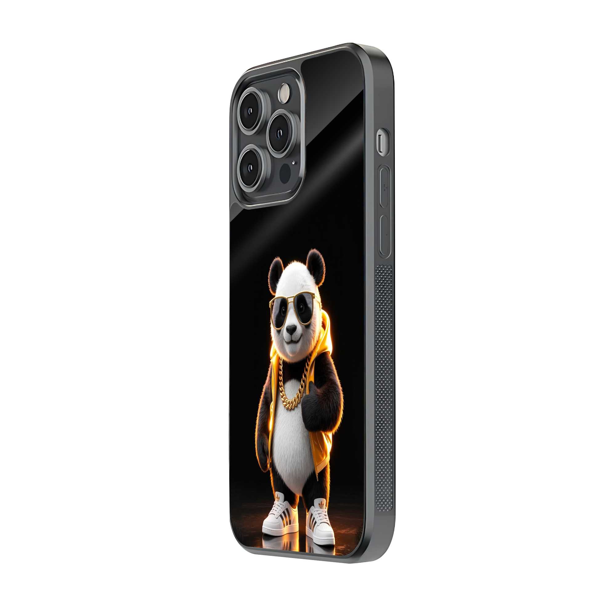 Golden Panda Glass Case