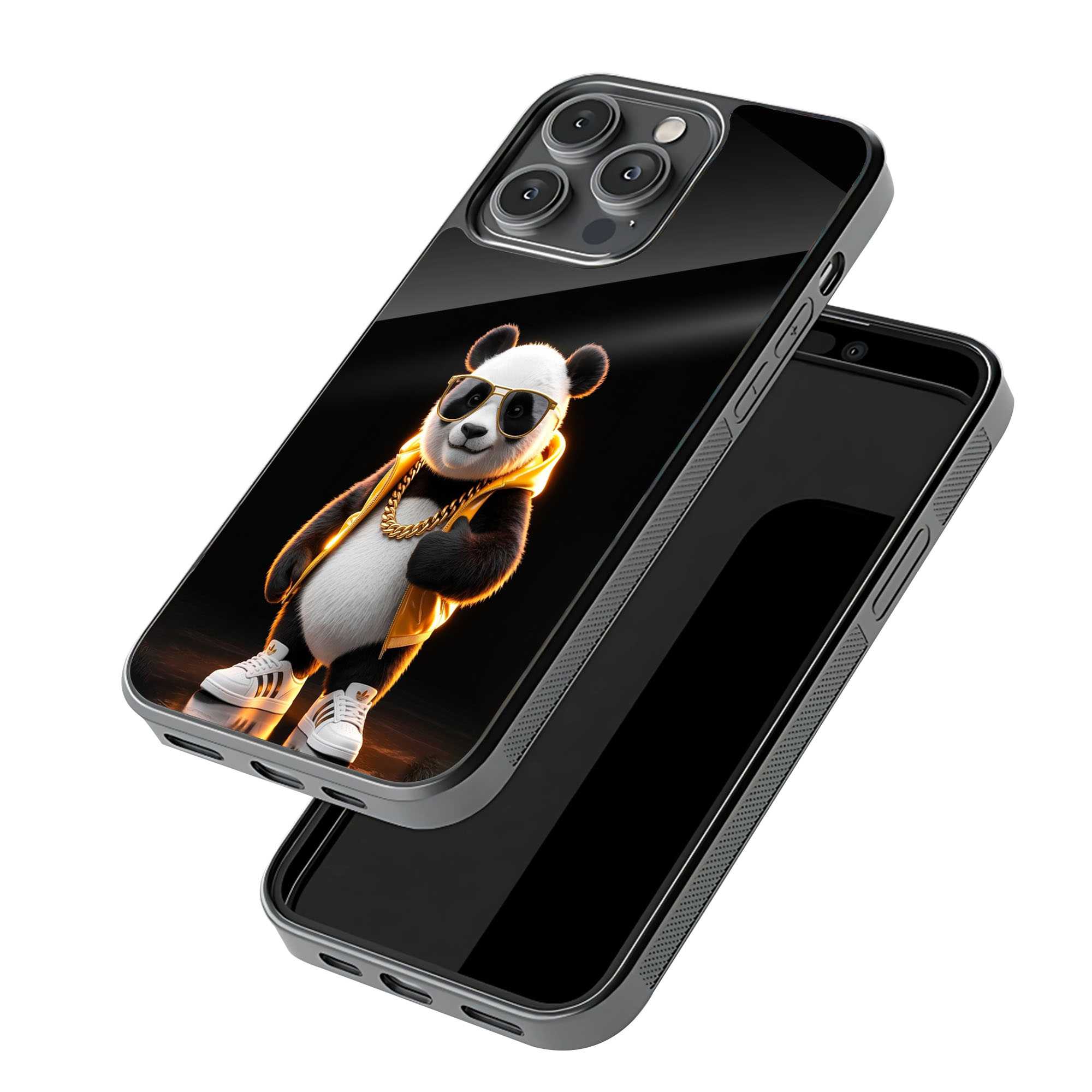 Golden Panda Glass Case