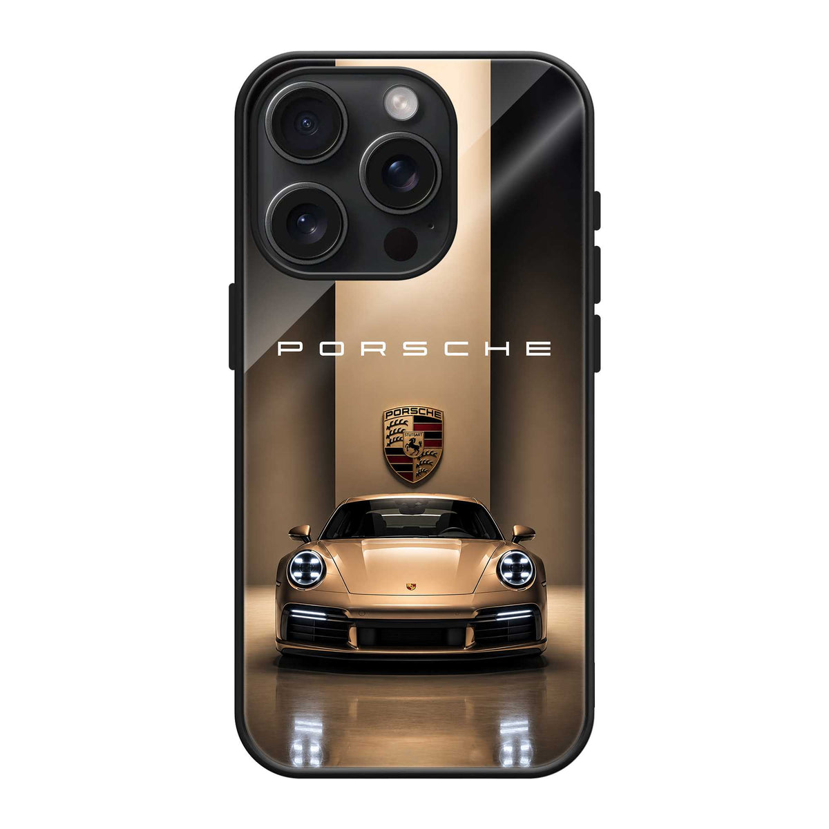 Golden Porsche Glass Case Main image