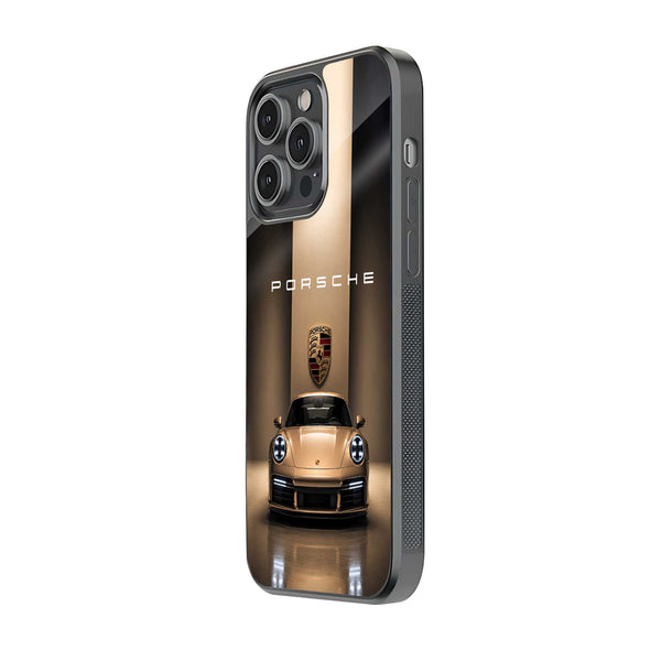 Golden Porsche Glass Case