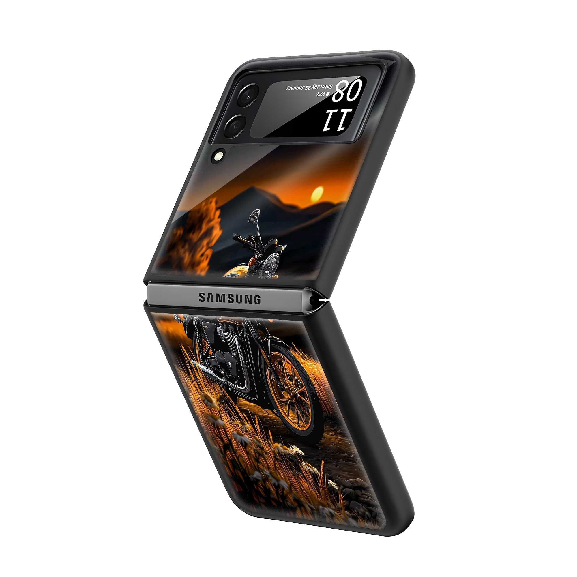 Golden Rider Samsung Z Flip Glass Case