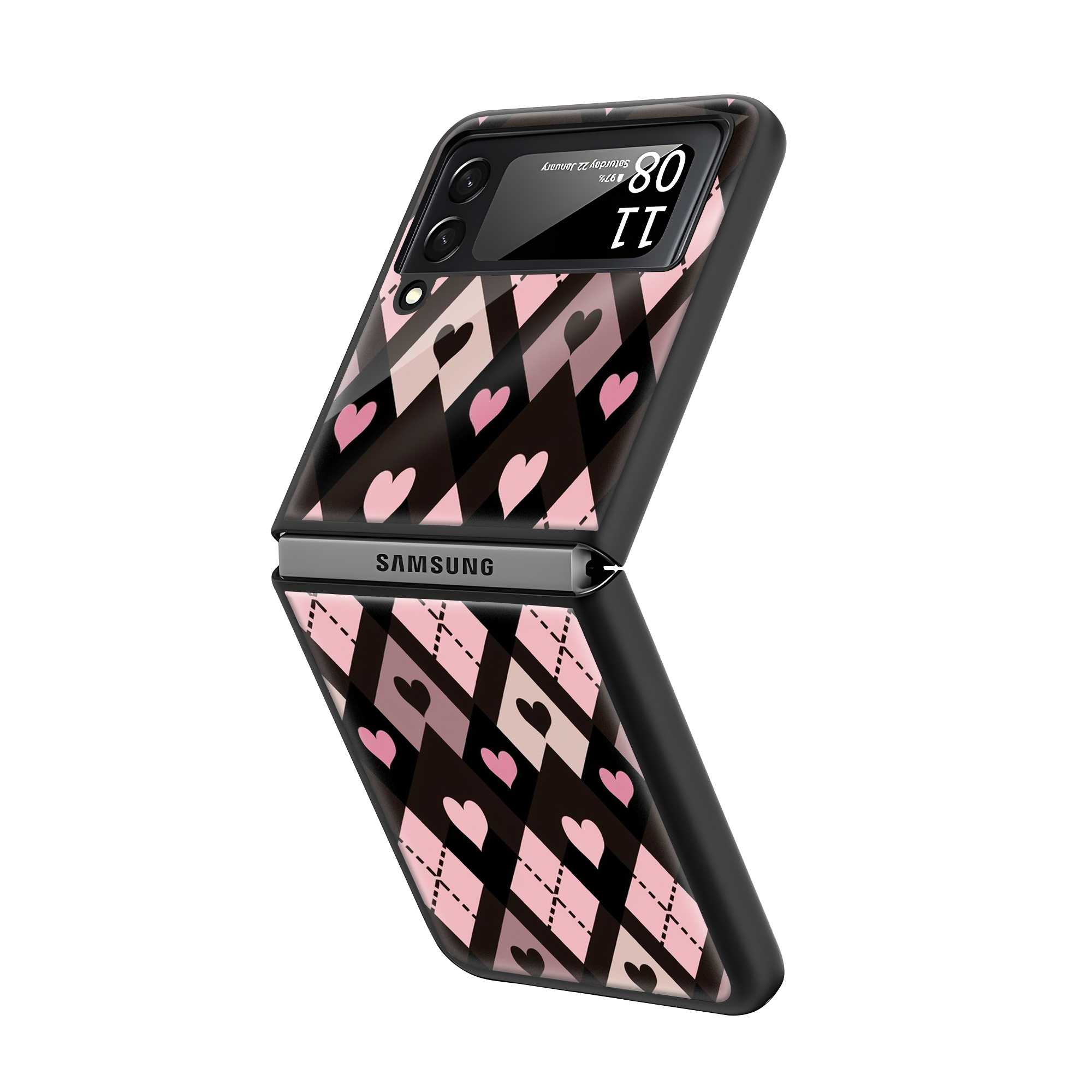 Goth Hearts Samsung Z Flip Glass Case