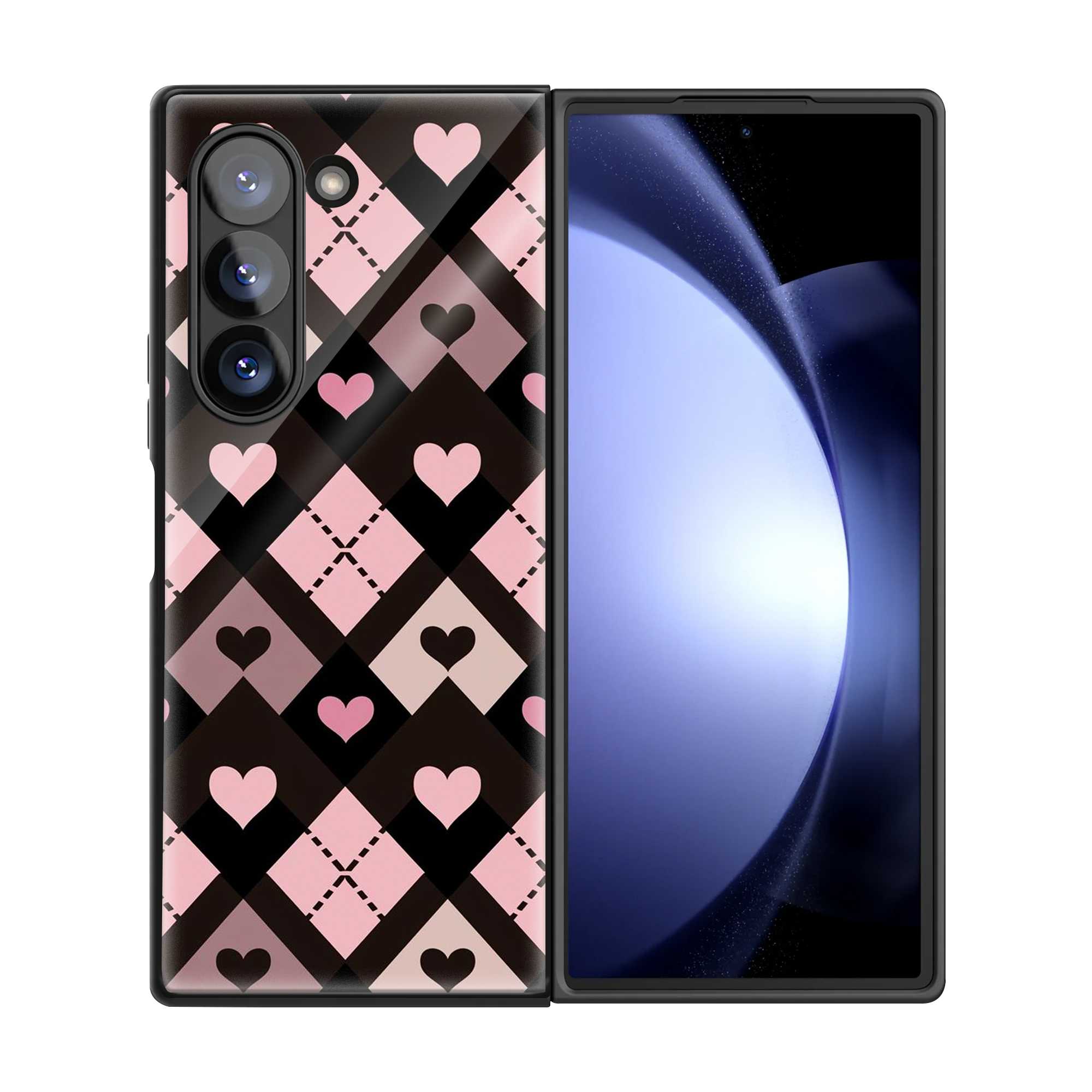 Goth Hearts Samsung Z Fold Glass Case