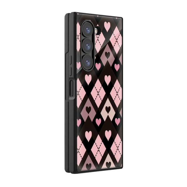 Goth Hearts Samsung Z Fold Glass Case