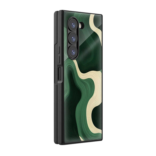 Green Contours Samsung Z Fold Glass Case