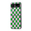 Green Grid Samsung Z Flip Glass Case