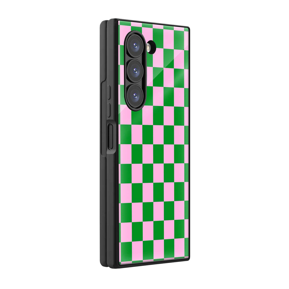 Green Grid Samsung Z Fold Glass Case Main image
