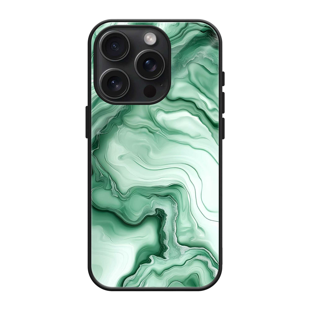 Green Marble Pattern Glass Case