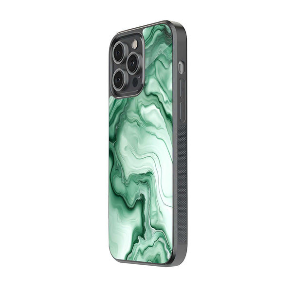 Green Marble Pattern Glass Case
