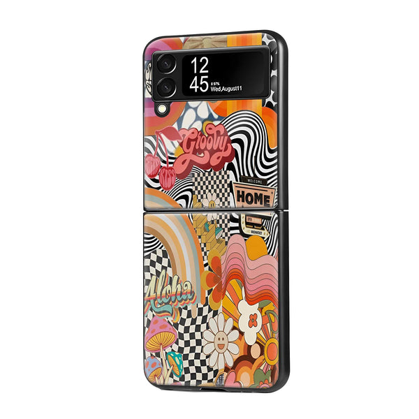 Groovy Days Samsung Z Flip Glass Case