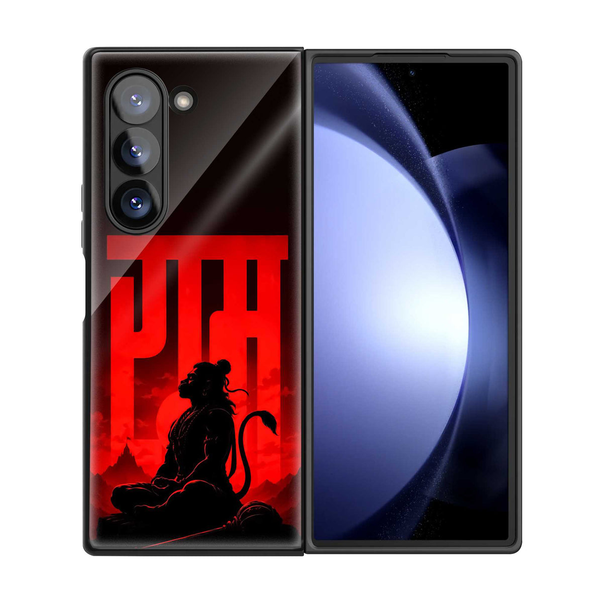Crimson Bajrang Bali Samsung Z Fold Glass Case
