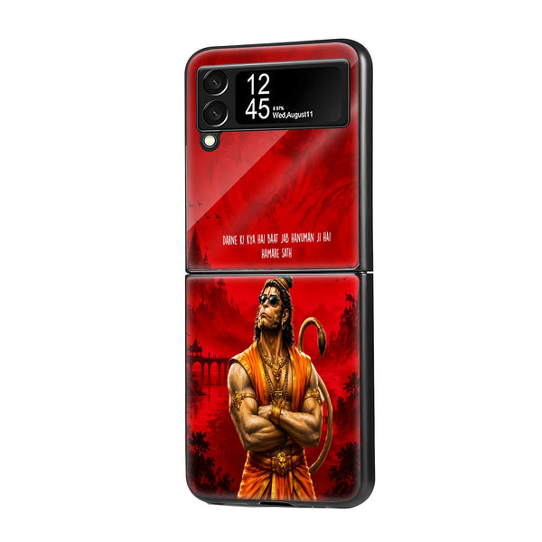 Hanuman Eternal Strength Samsung Z Flip Glass Case
