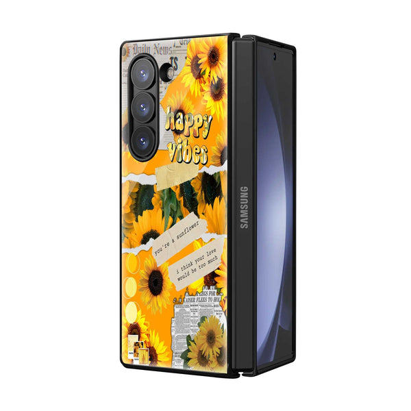Happy Vibes Samsung Z Fold Glass Case