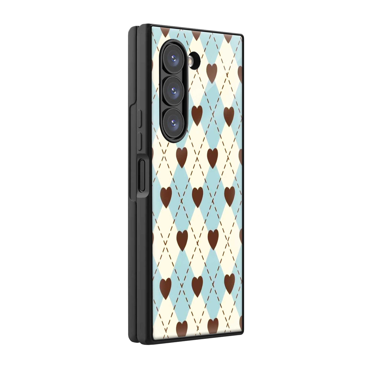 Heart Grid Samsung Z Fold Glass Case Main image