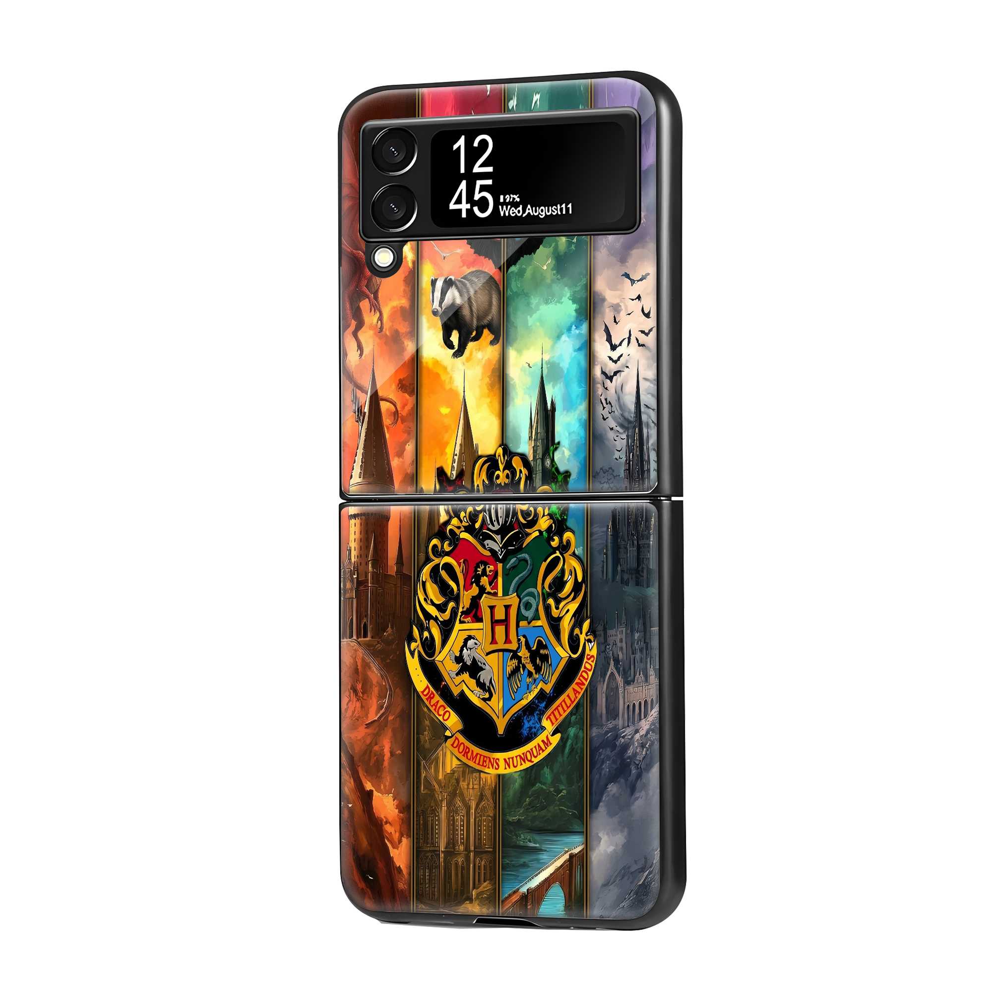 Hogwarts Samsung Z Flip Glass Case