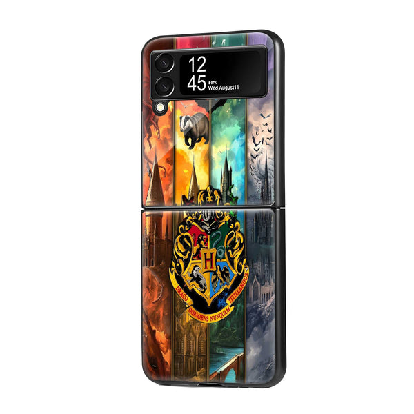 Hogwarts Samsung Z Flip Glass Case