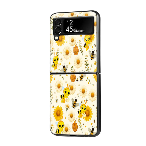 Honey Bee Samsung Z Flip Glass Case