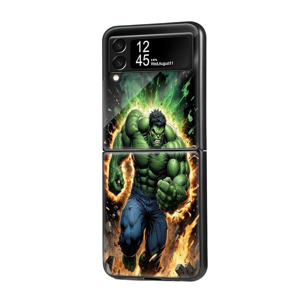 Hulk Smash Mode Samsung Z Flip Glass Case