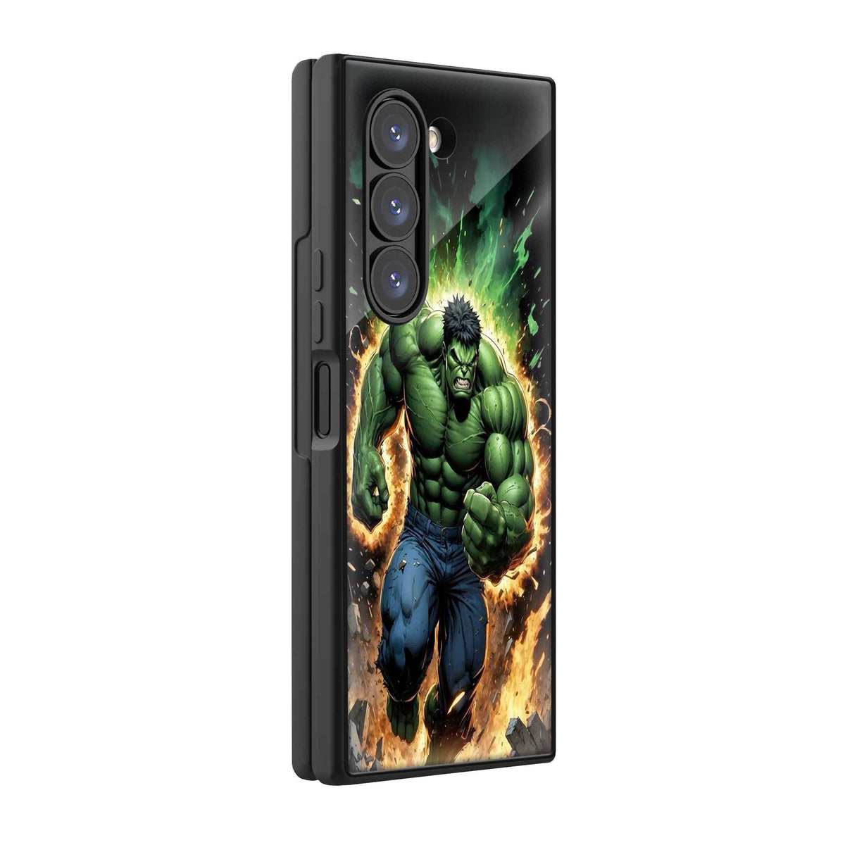 Hulk Smash Mode Samsung Z Fold Glass Case
