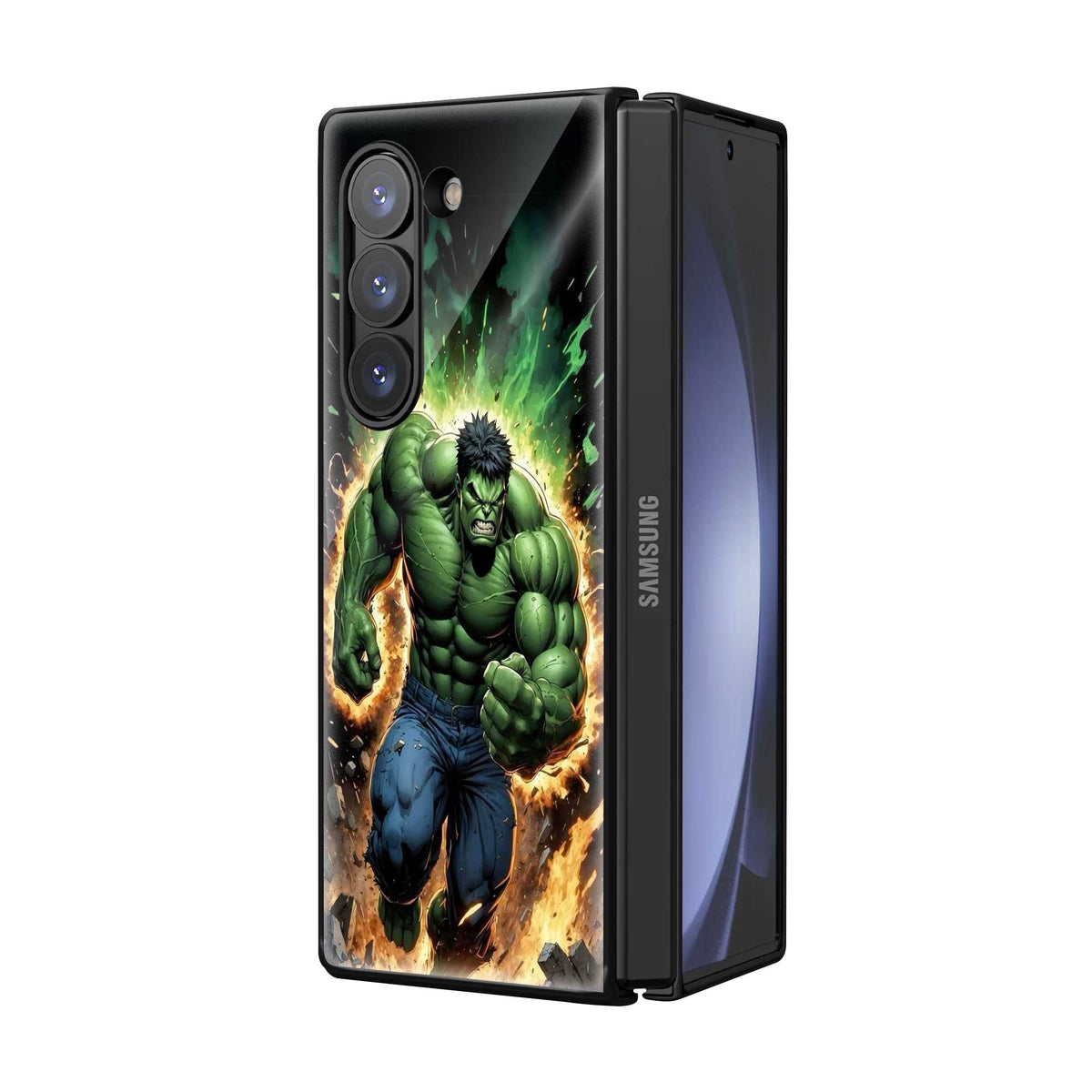 Hulk Smash Mode Samsung Z Fold Glass Case