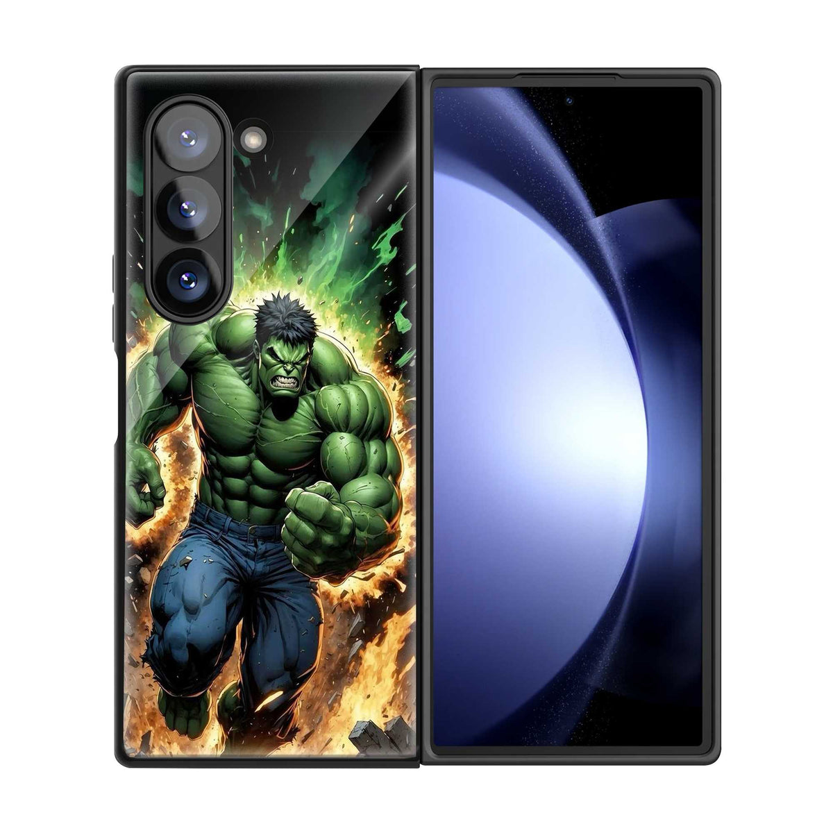 Hulk Smash Mode Samsung Z Fold Glass Case