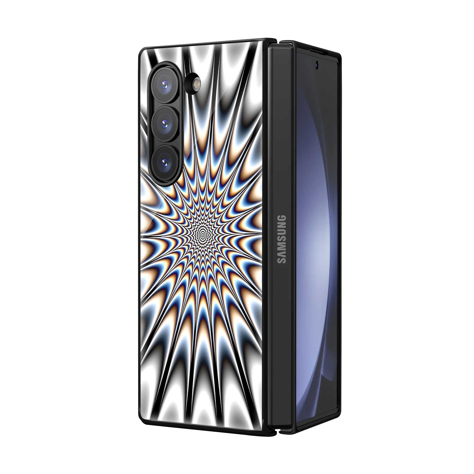 Hypno Wave Samsung Z Fold Glass Case