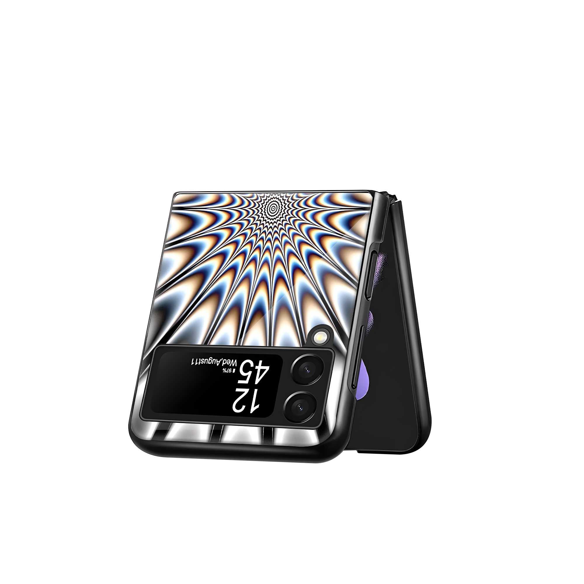 Hypno Wave Samsung Z Flip Glass Case