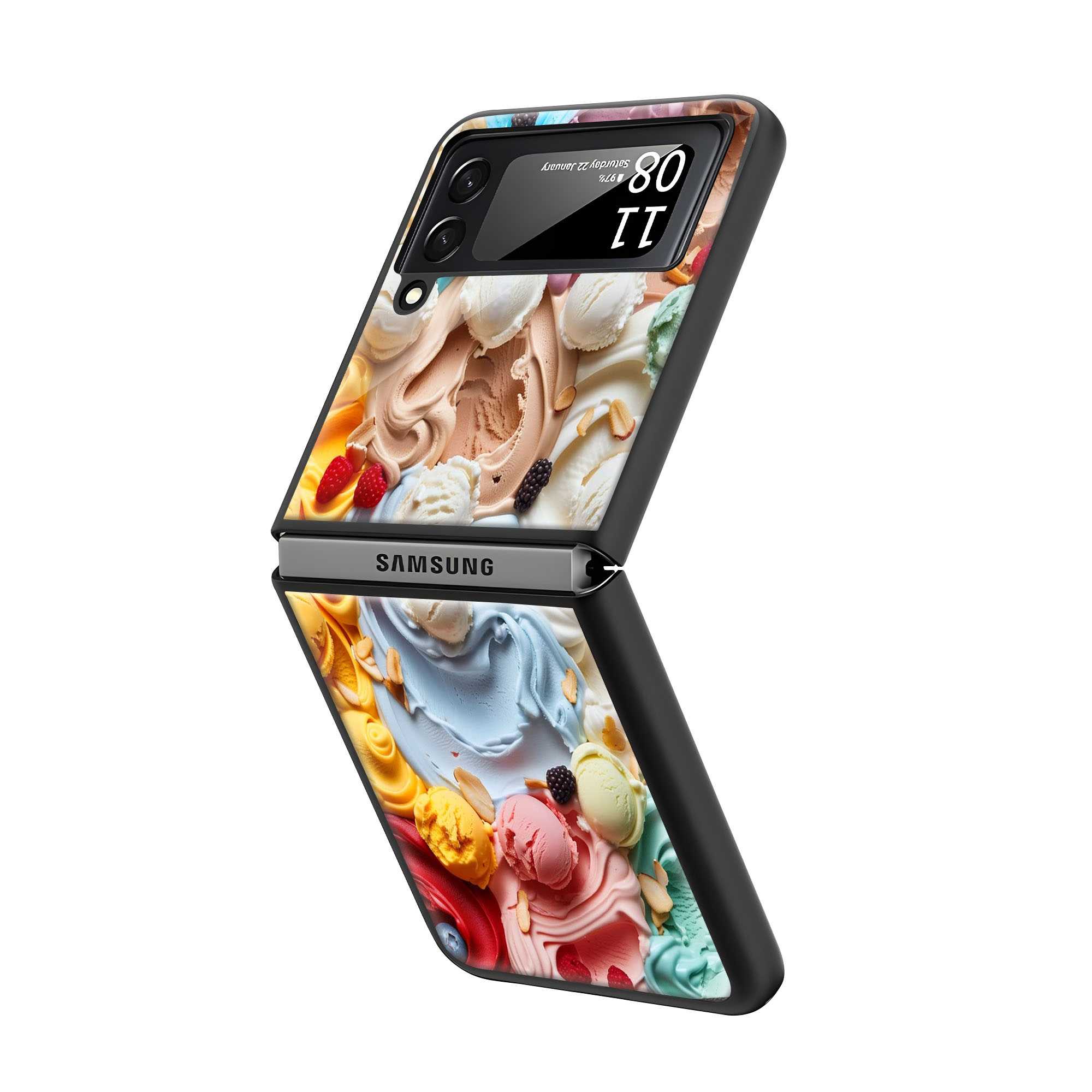Ice Cream Palette Samsung Z Flip Glass Case